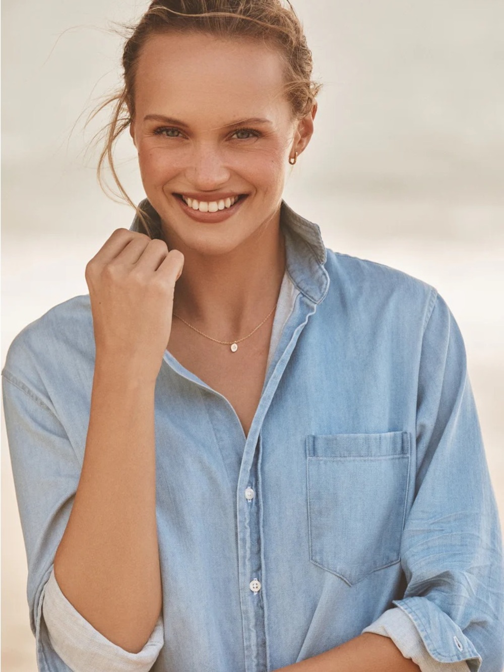 Frank & Eileen Rory Maxi Denim Shirtdress, Classic Blue Wash, XS - Picture 7 of 15